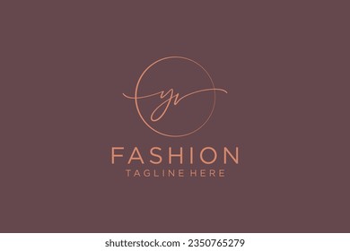 YV Feminine logo beauty monogram and elegant logo design, handwriting logo of initial signature, wedding, fashion, floral and botanical with creative template.