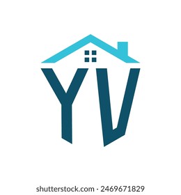 YV House Logo Design Template. Letter YV Logo for Real Estate, Construction or any House Related Business