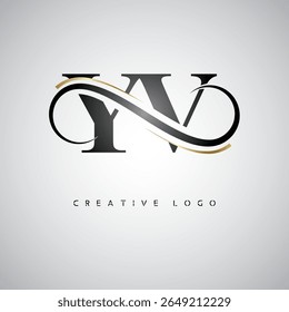 YV Infinity Monogram Logo – Elegant Modern Letter mark Design with Luxury Loop and Stylish Branding Symbol
