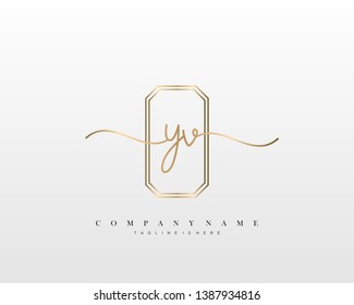 YV initial handwriting logo template vector