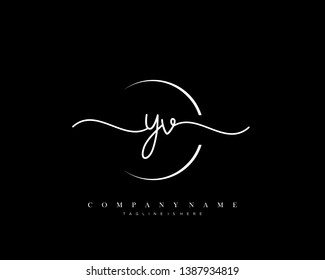 YV initial handwriting logo template vector