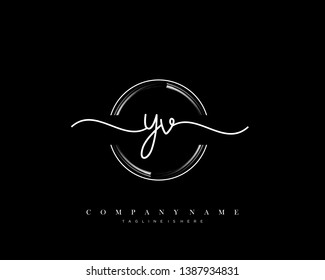 YV initial handwriting logo template vector