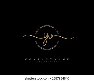 YV initial handwriting logo template vector
