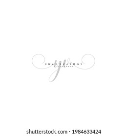 YV Initial handwriting logo vector illustration