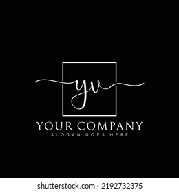 YV Initiallogo, minimalistischer Schriftzeichen-Vektorgrafik