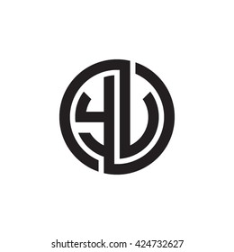 YV initial letters looping linked circle monogram logo
