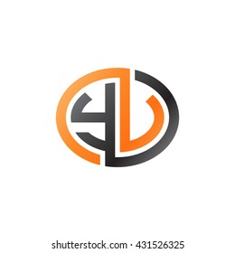 YV initial letters looping linked ellipse logo orange black