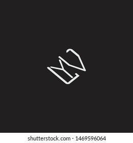 YV Initial Logo letters with rotate squere template