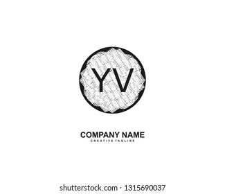 YV initial logo template vector
