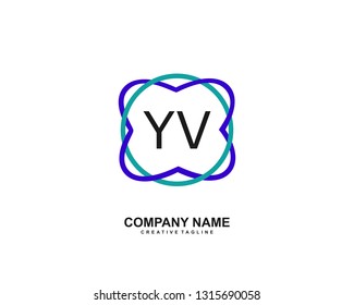 YV initial logo template vector