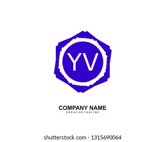 YV initial logo template vector