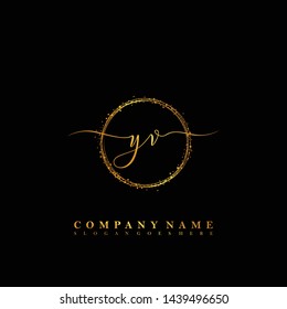 YV Initial luxury handwriting logo vector