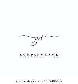 YV Initial luxury handwriting logo vector