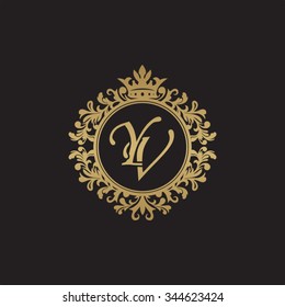 YV initial luxury ornament monogram logo