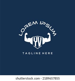 YV initial monogram for fitnes or gym logo with creative style design