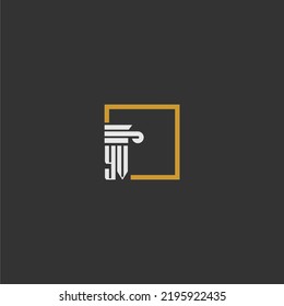 YV initial monogram logo for lawfirm with pillar in creative square design