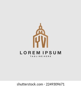 YV initial monogram real estate logo with imperium style desgn