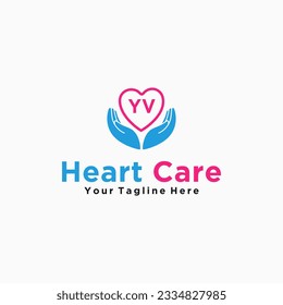 YV initials hand care icon business template logo vector