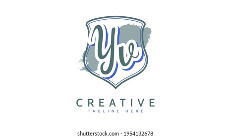YV Initials, handwriting logo vector