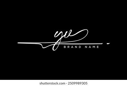 YV letter beauty handwriting vector logo. 