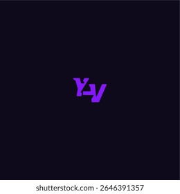 YV letter cool and sporty design techno sport logo with bold monogram style