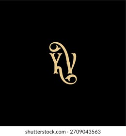 YV-Buchstabe anfängliches königliches Konzept Barock-Stil-Design-Monogramm modernes Logo