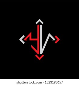 YV Letter monogram with abstrac concept style design