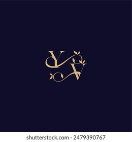 YV letter organic and elegant concept wedding initial beauty leaf monogram logo