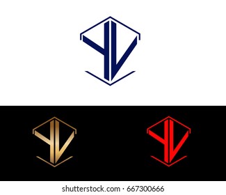 YV letters linked with hexagon shape logo