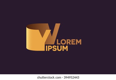 YV letters logo, Y and V letters logo alphabet design.