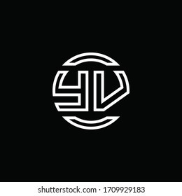 Monograma del logotipo YV con espacio negativo y diseño redondeado