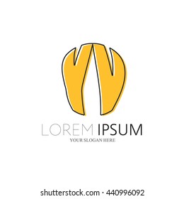YV Logo. Vector Graphic Sphere Branding Letter Element. White Background