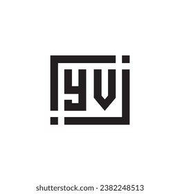 YV minimalist geometric symbol logo in high quality professional design that will print well across any print media