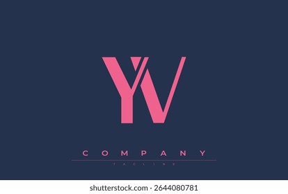YV Modern Initials Logo Design. Branding logo with stylized initials showcasing bold design and modern aesthetic. Ideal for professional business branding or creative projects focusing on minimalistic