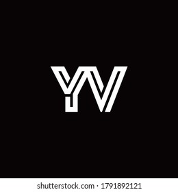 YV monogram logo with abstract line design template