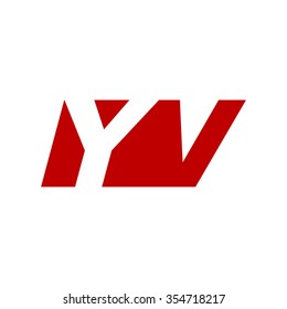 YV negative space letter logo red