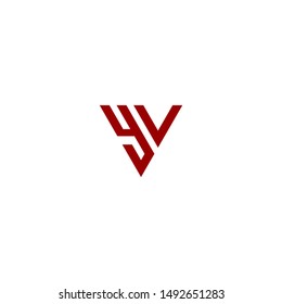 YV VY Letter Minimal Monogram