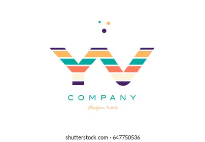 yv y v alphabet letter logo colors colorful line stripe font creative text dots company vector icon design template