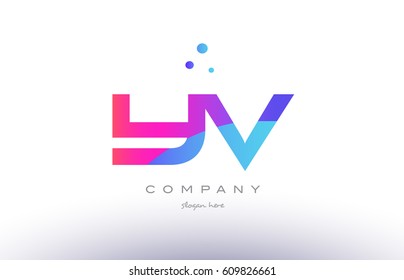 yv y v  creative pink purple blue modern dots creative alphabet gradient company letter logo design vector icon template