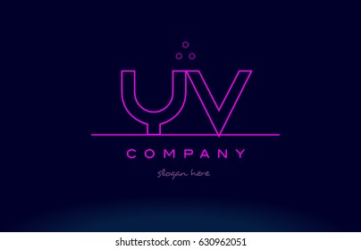 yv y v letter alphabet text pink purple dots contour line creative company logo vector icon design template