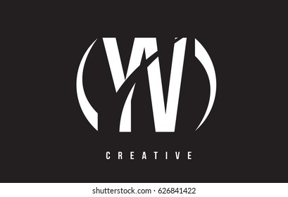 YV Y V White Letter Logo Design with White Background Vector Illustration Template.