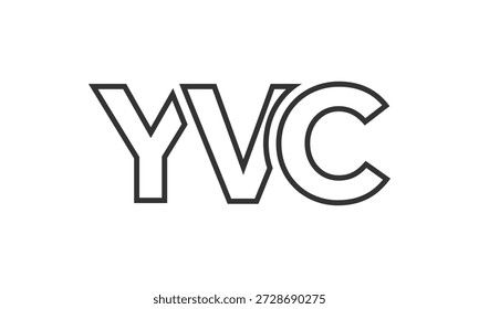 Modelo de design de logotipo YVC com texto em negrito forte e moderno. Logotipo vetorial inicial com tipografia simples e mínima. Identidade de empresa moderna ideal para a presença de marca de empresas.