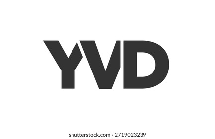 Plantilla de diseño de logotipo YVD con texto fuerte y moderno en negrita. Logotipo de Vector inicial basado en tipografía simple y mínima. Identidad de empresa de moda ideal para la presencia de la marca de las empresas.