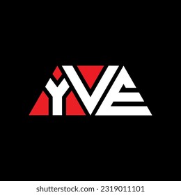 Diseño del logotipo de la letra del triángulo YVE con forma de triángulo. Monograma de diseño del logotipo del triángulo YVE. Plantilla de logotipo vectorial de triángulo YVE con color rojo. Logotipo YVE triangular simple, elegante y lujoso