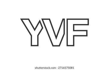 YVF logo design template with strong and modern bold text. Initial based vector logotype featuring simple and minimal typography. Trendy company identity ideal for businesses brand presence.