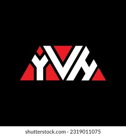 YVH triangle letter logo design with triangle shape. YVH triangle logo design monogram. YVH triangle vector logo template with red color. YVH triangular Simple, Elegant, and Luxurious Logo