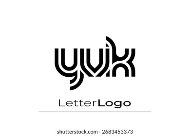 YVK Creative Diseño de Logo de Letra Moderna Única. Diseño elegante del logotipo del monograma con los Elementos decorativos y la tipografía