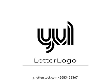 YVL Creative Unique Modern Letter Logo Design. Elegant Monogram Logo Design with Decorative Elements and Typography