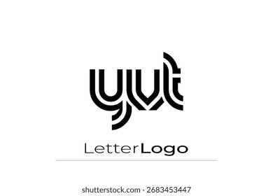 YVT Creative Unique Modern Letter Logo Design. Elegant Monogram Logo Design with Decorative Elements and Typography