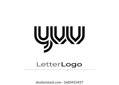 YVV Creative Unique Modern Letter Logo Design. Elegant Monogram Logo Design with Decorative Elements and Typography